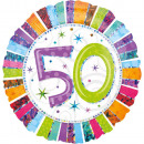 Standard Radiant Birthday 50 foil wrapped balloon